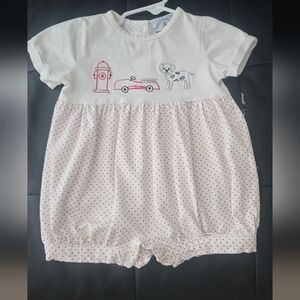 White and RED Polka Dot Bodysuit - Dalmations Print